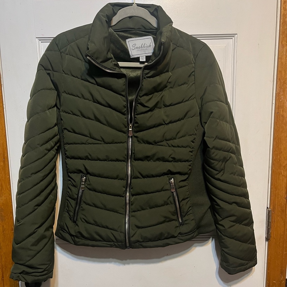 Women's Dark Green Puffer Jacket